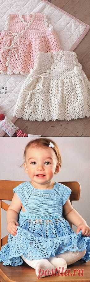 Вязаные детские платья. Подборка..