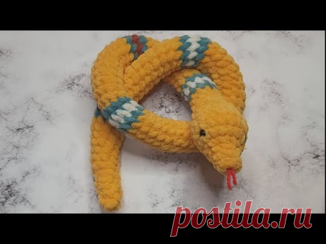 МК змея крючком Как я вяжу змею крючком Мастер-класс Амигуруми