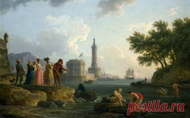 Морские виды и пейзажи французского живописца Claude Joseph Vernet (Клод-Жозеф Верне, 1714–1789).