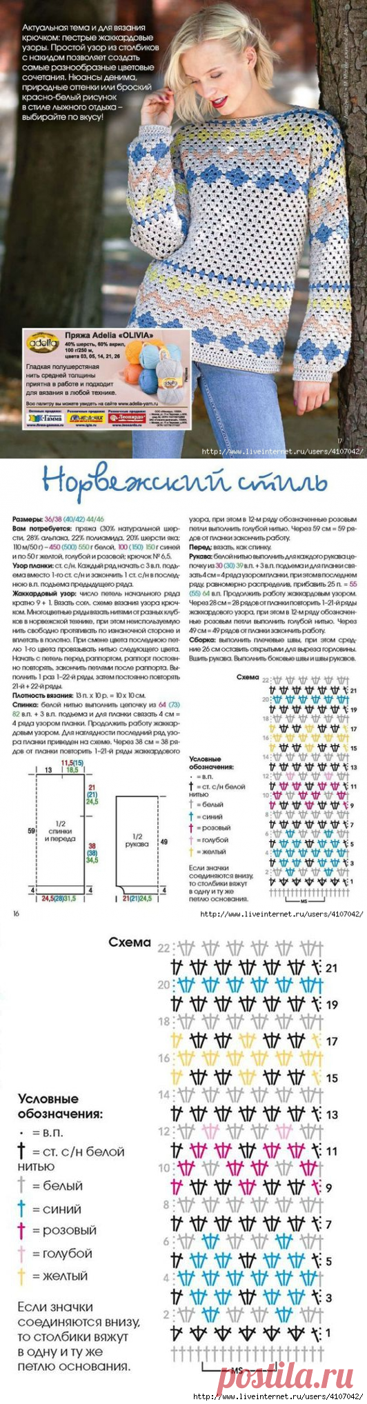 ЖАККАРДОВЫЙ ДЖЕМПЕР "НОРВЕЖСКИЙ СТИЛЬ". КРЮЧОК