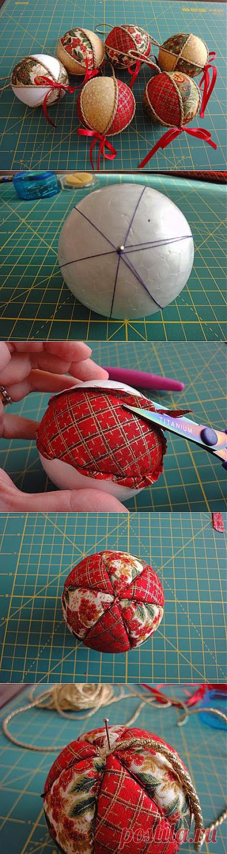 Милые сердцу штучки: рукоделие, декор и многое другое: Еще один елочный шар в стиле пэчворк (МК)