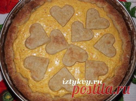 Открытый творожный пирог с тыквой, пошаговые фото