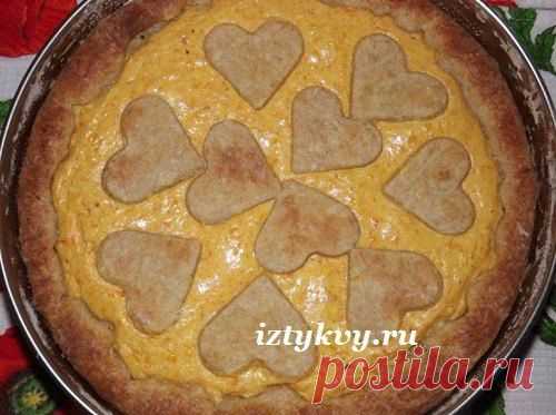 Открытый творожный пирог с тыквой, пошаговые фото