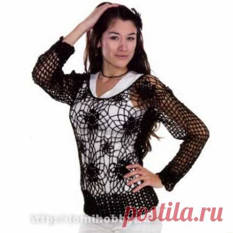 Кофточка -сетка крючком