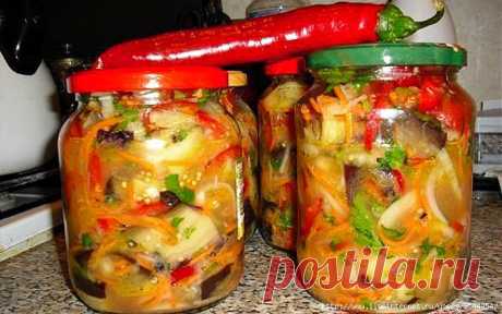 Баклажанный салат овощное безумие на зиму | Самые вкусные кулинарные рецепты