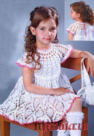 Белое ажурное платье » Ниткой - вязаные вещи для вашего дома, вязание крючком, вязание спицами, схемы вязания