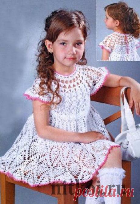 Белое ажурное платье » Ниткой - вязаные вещи для вашего дома, вязание крючком, вязание спицами, схемы вязания