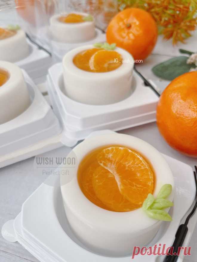 🍊🍊 Coconut Milk Agar Jelly Cake.