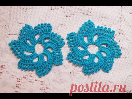 Урок вязания. Цветок №3. Как связать цветок крючком.Ирландское кружево - Flower for Irish