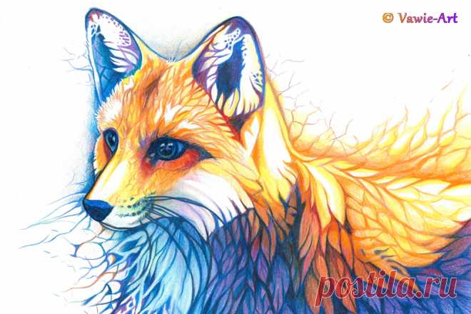 Colorful Fox by Vawie-Art on DeviantArt