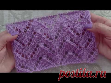 Ажурная👍 "Ёлочка" . Несложный узор спицами для туники, кардигана, маечки.