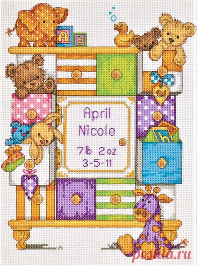 Baby Birth Record Dimensions Cross Stitch Embroidery Kit Baby | Etsy