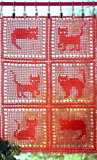 Вязаные шторы. - Чудесная дача