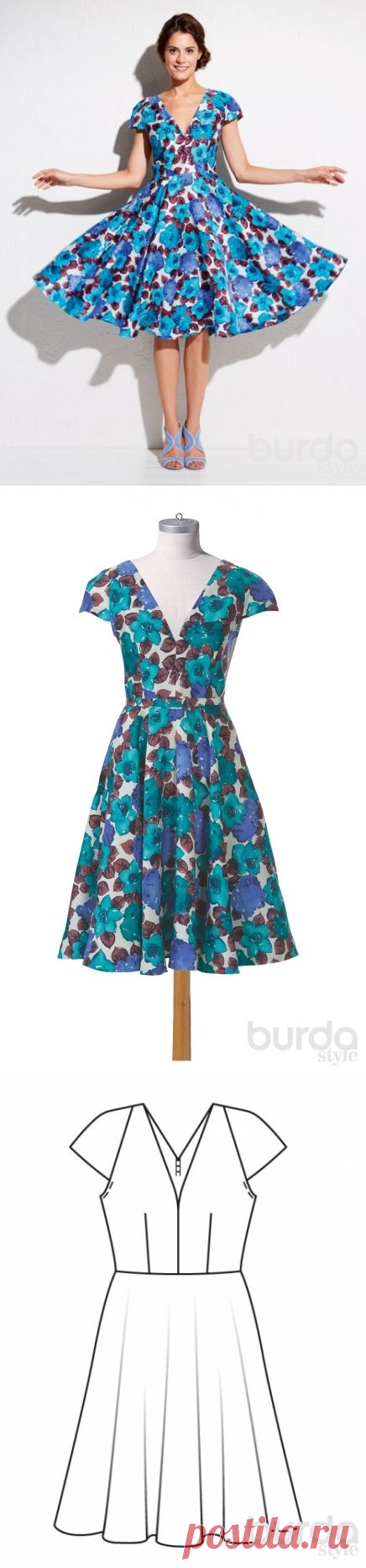 Как сшить винтажное платье с глубоким декольте / Мастер-классы / Burdastyle