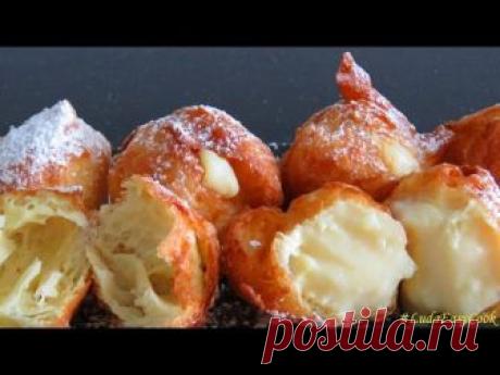 Французские ПОНЧИКИ из заварного теста - Homemade Beignets choux bánh Quảy tròn BÁNH Su KEM Chiên