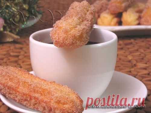 Испанские "Чуррос" c горячим шоколадным соусом (Churros with Hot Chocolate)