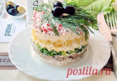 Салат из сайры с ананасом - рецепт с фотографиями