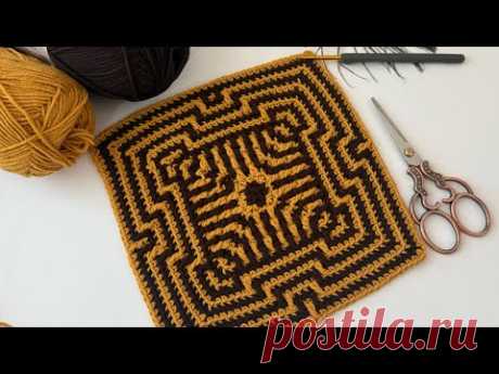 Привлекательный 💥 Изготовление мозаичного мотива крючком #crochet #diy #mosaic #motif
