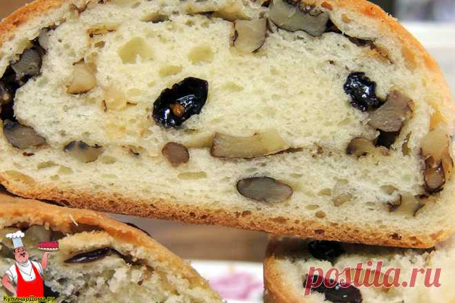 Домашний рулет из кефирного теста с начинкой из орехов и изюма