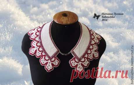 (87) Воротник вышитый бисером Королевские ирисы. Handmade. | Beaded collars
