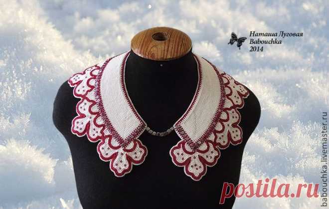 (87) Воротник вышитый бисером Королевские ирисы. Handmade. | Beaded collars