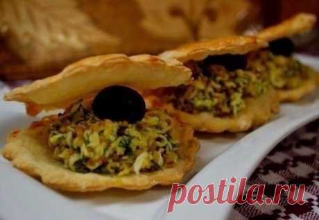 Красивая закуска &quot;Слоеные ракушки&quot; | Четыре вкуса