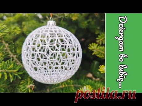 Bombka na szydełku 10cm -wzór 9. Crochet Christmas ball ornaments/Author's model