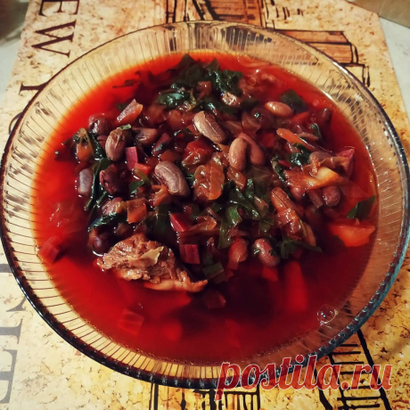 Борщ с фасолью и мясом. #борщ