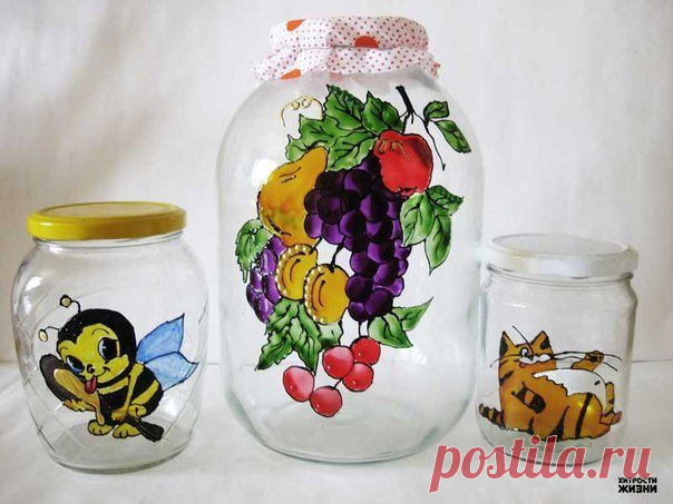 Мастер–класс «Веселые банки». Роспись по стеклу | Умелые ручки