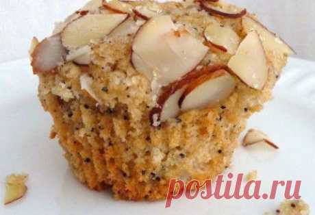 Лимонные кексы с маком и миндалём