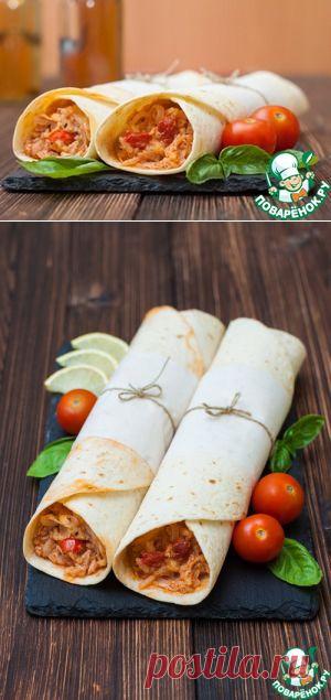 Буррито с курицей и рисом - кулинарный рецепт