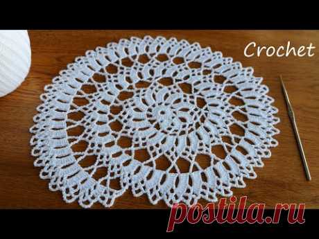 Знаменитый УЗОР КРЮЧКОМ связанный по спирали ВЯЗАНИЕ САЛФЕТКА  SUPER Beautiful DOILY Pattern Crochet