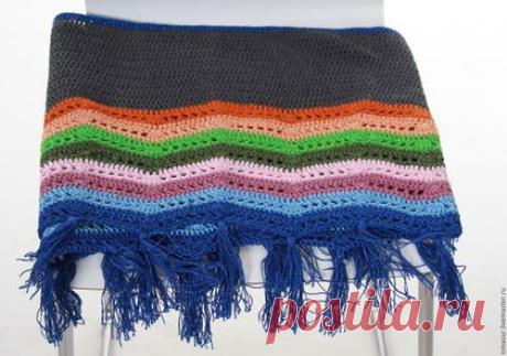 Купить Яркий шарф крючком - шарф крючком, шарф красивый, яркий аксессуар, яркий шарф