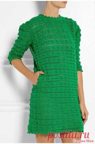 Шишечки в квадрате - вечная классика. Платье, жакет крючком. ( версия Страны Мам) Всем доброго времени суток, начинаем вязать платье простое и в то же время элегантное.  По просьбам желающих тут: https://www.stranamam.ru/  Вот сама модель: