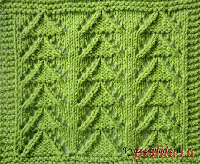 Узор Елочка спицами. | Вязаный Мир. Knit World.