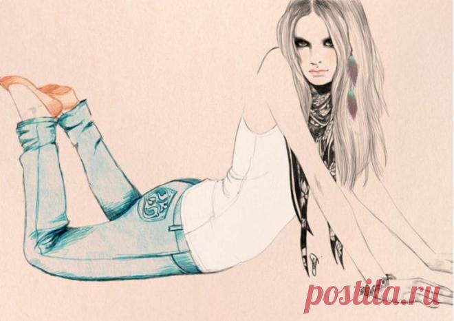 23 стильные иллюстрации с модными красотками в стиле вырезок из журналов 80-х годов