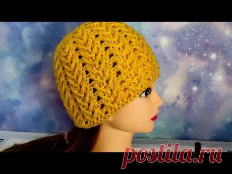 ШАПОЧКА ,,Весенний каприз,, крючком. Шапочка для начинающих.