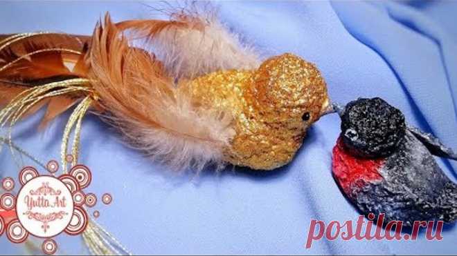 Новогодние птички из папье маше. Как сделать папье маше? Украшение на елку