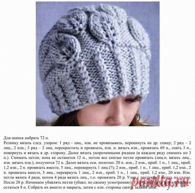 Шапочка спицами » Ниткой - вязаные вещи для вашего дома, вязание крючком, вязание спицами, схемы вязания