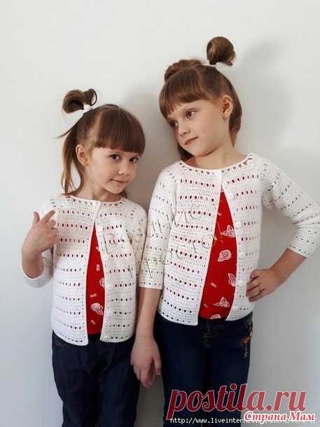 Простая кофточка для девочки крючком с рукавом реглан - Вязание для детей - Страна Мам
