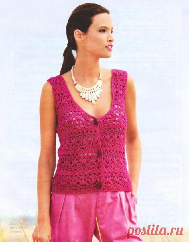 Модели женских жилеток, связанных крючком со схемами | Красивое и интересное вязание | Яндекс Дзен