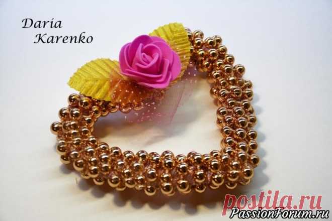 Сердце из бусин своими руками. Мастер класс