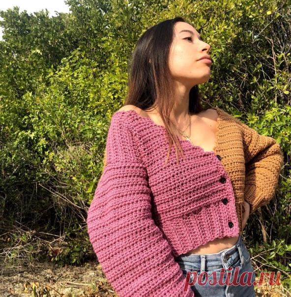 Отличная идея для простого кардигана крючком от LALA PÉREZ