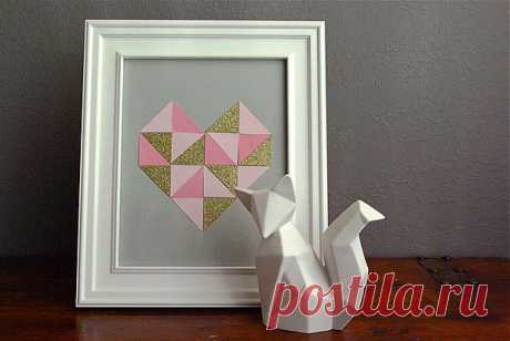 Oleander and Palm: Framed Geometric Heart