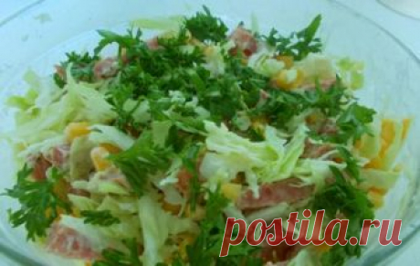 Салат капустный с колбасой / Мясные салаты / TVCook: пошаговые рецепты c фото