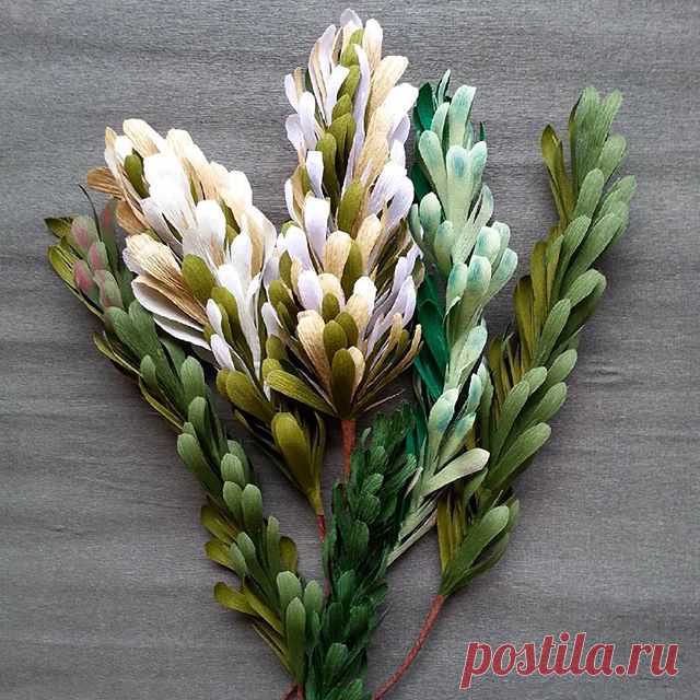 #Handmade #paper #crepepaper #decoration #leaves #branch