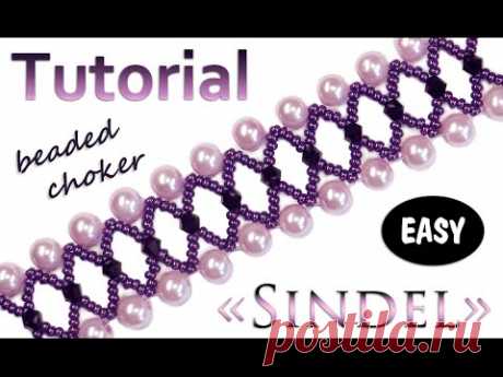 Tutorial: beaded choker &quot;SINDEL&quot; / Чокер из бисера (мастер-класс)
