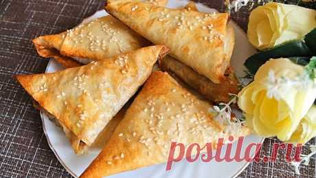 Треугольники из лаваша с колбасой и сыром! Отличный ЗАВТРАК!