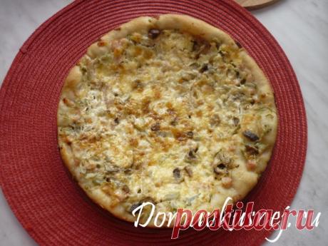 а Дома Вкусней. Пицца с белыми грибами и ветчиной