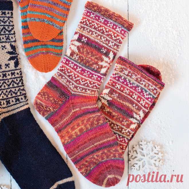 Женские носки с норвежским узором - схема вязания спицами. Вяжем Носки на Verena.ru